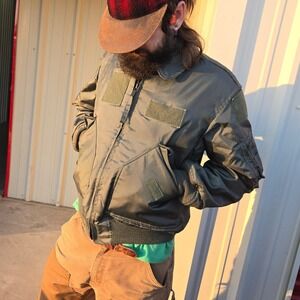 VTG Isratex Mens Medium Flyers Jacket 1992 CWU-45/P Green Bomber Flight USA MINT